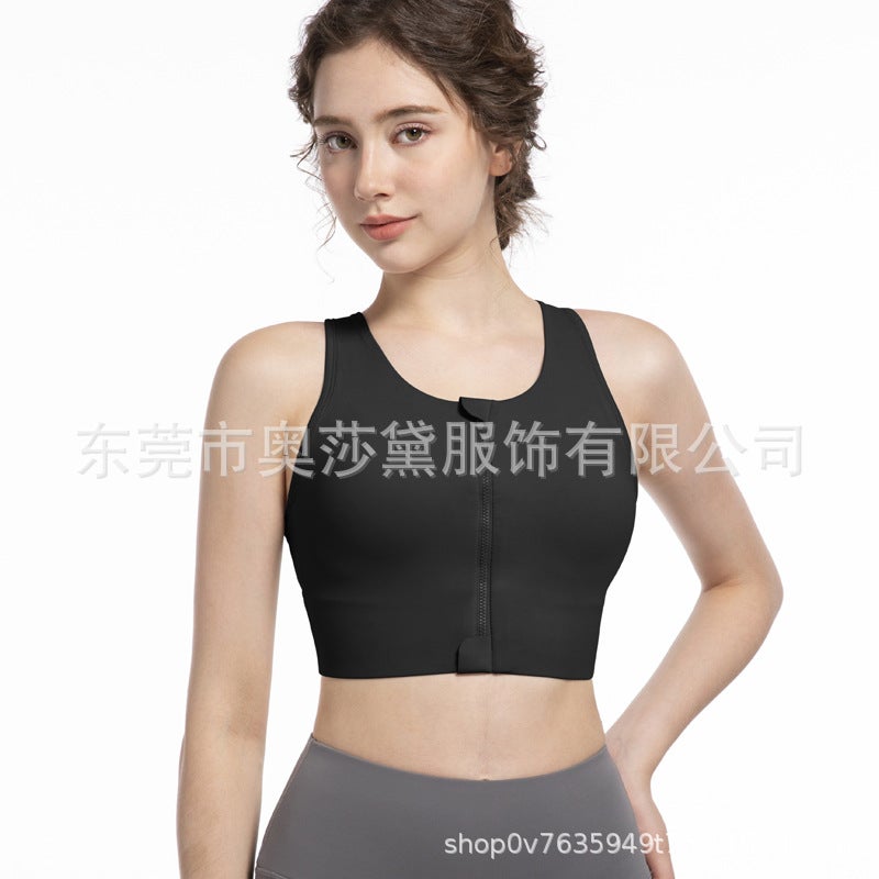 Plus Size Front Zipper Sports Underwear Women'S Chubby Girl High Strength Shockproof Anti-Sagging Running Yoga Adjustable Bra - Image 1
